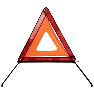 Et rødt advarselstrekant placeret, symboliserer en farlig situation eller et teknisk uheld på vejen.