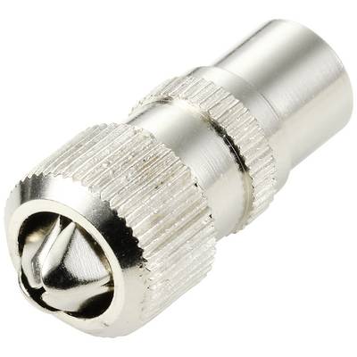 En metallisk antennestik med riflet grebskant og cylindrisk krop, egnet til koaksiale kabelforbindelser.