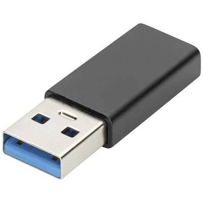 USB-stik med sort kabinet og blåt indre, afbildet på hvid baggrund.