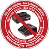 'Ingen batteri medfølger - Ingen oplader medfølger.' To illustrerede opladere med en rød, gennemstreget cirkel henover.
