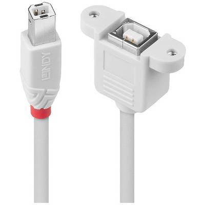 Grå FireWire-kabel med en vinkelret og en normal stik. Stikkene er firkantede med afrundede hjørner.