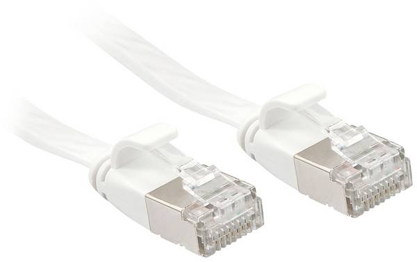LINDY 47545 RJ45 Netværkskabel, patchkabel CAT 6A U/FTP 10.00 m Hvid Fladt 1 stk