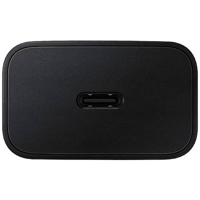 En sort, rektangulær adapter med et USB-C-stik midt på. Adapteren har afrundede hjørner.
