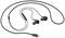 Et par sorte in-ear-høretelefoner med USB-C-stik og integreret fjernbetjening.