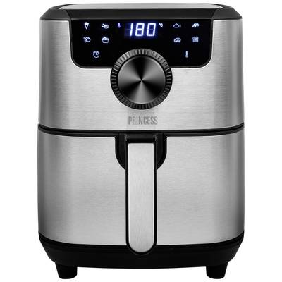 Princess 182033 Varmlufts/-frituregryde 4.5 l 1500 W Sølv (mat), Sort