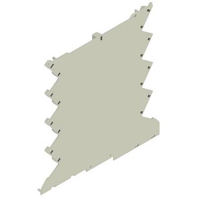 Illustration af en rektangulær, savtakket plade med flere udstående kroge. Pladen er enkeltfarvet grå og synes at tjene industrielle formål.