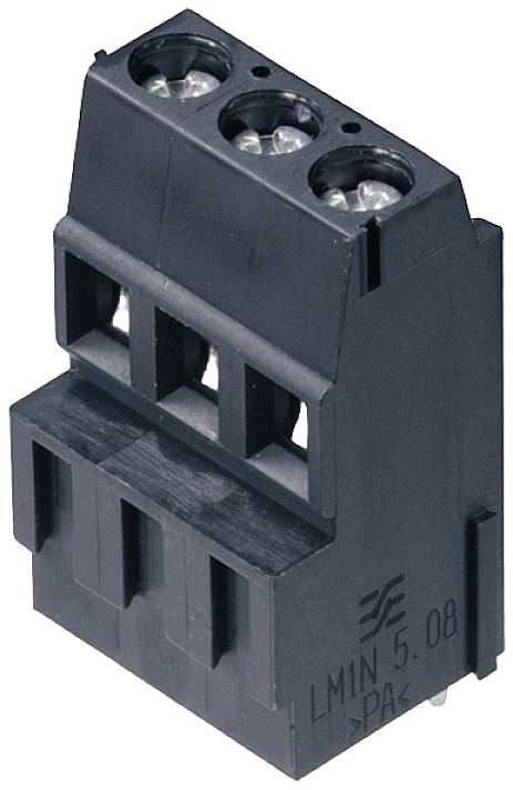 Weidmüller LM1N 5.08/03/90 3.5SN BK BX Skrueklemmeblok 2.5 mm² Poltal 3 Sort 100 stk Piece