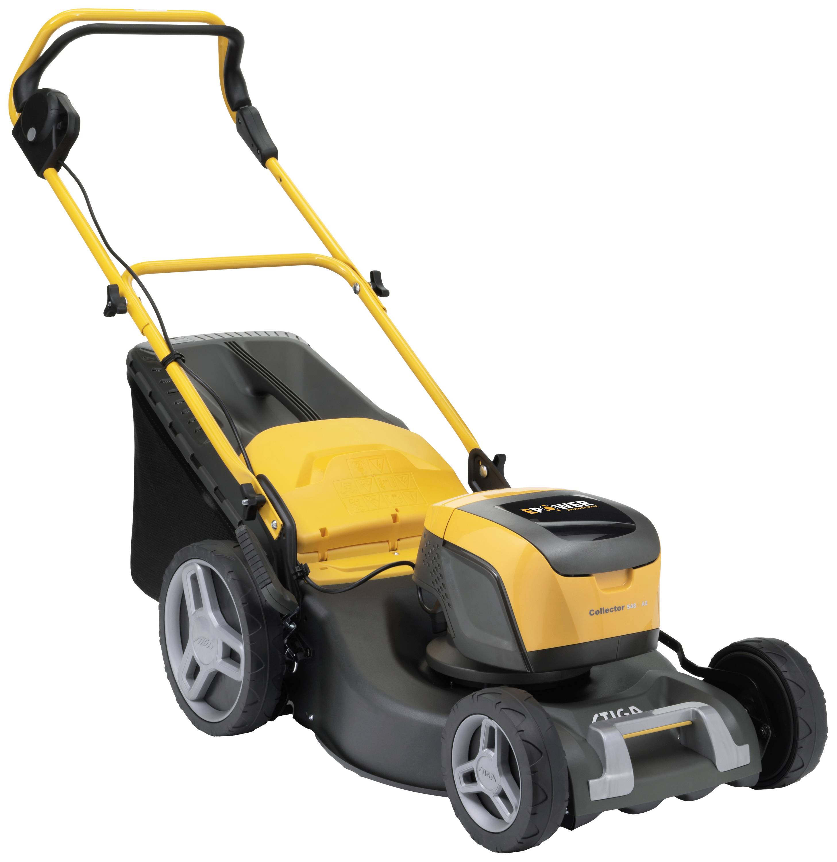 STIGA Collector 548 AE Batteridrevet Batteridrevet plæneklipper Højdeindstilleligt greb med klapfunktion , inkl. Batteri, inkl. oplader 48 V Skærebredde (max.) 46 cm Beregnet til... 400 m²