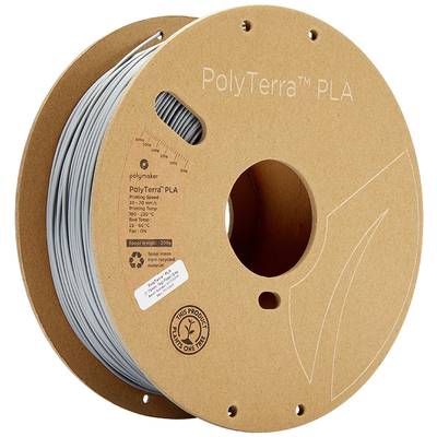 Polymaker 70824 PolyTerra PLA Filament PLA-plast med lavere kunststofindhold 1.75 mm 1000 g Grå (mat)  1 stk