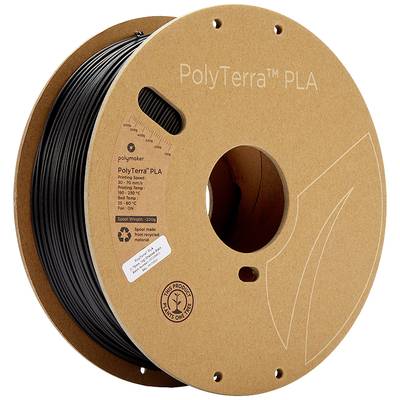 Polymaker 70820 PolyTerra PLA Filament PLA-plast med lavere kunststofindhold 1.75 mm 1000 g Sort (mat)  1 stk