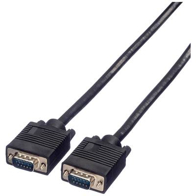 Roline VGA Tilslutningskabel VGA 15-polet Stik, VGA 15-polet Stik 6.00 m Sort 11.04.5206 Kan låses VGA-kabel
