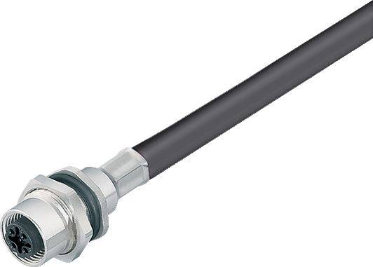 binder 70 3442 287 05-20 Sensor-, aktuator-stik, M12 Tilslutning, lige, Flangetilslutning 0.5 m Pol-tal (RJ): 5 1 stk