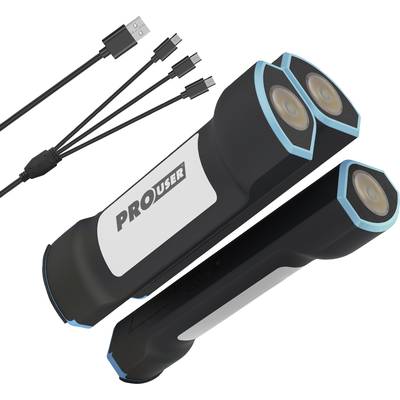ProUser Powerbank 7500 mAh Quick Charge Litium Sort LED-lommelygte