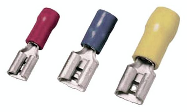 Intercable 181355 Fladstik-kabelsko  Stikbredde: 2.80 mm Stiktykkelse: 0.80 mm  Delvist isoleret Gul 1 stk