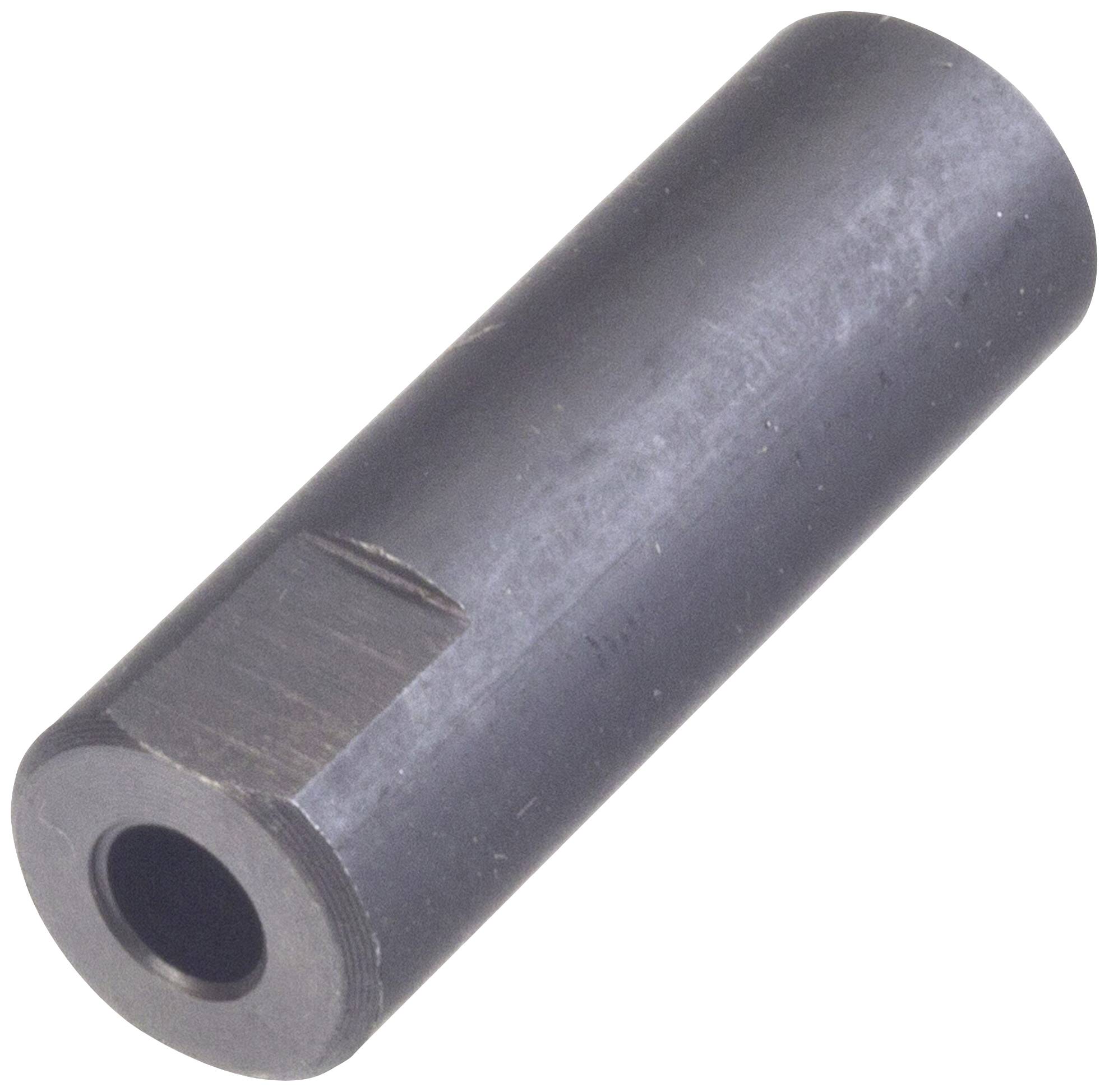 Metalcylinder med flad sekskantsektion, som tjener som et værktøjs- eller komponentadapter.
