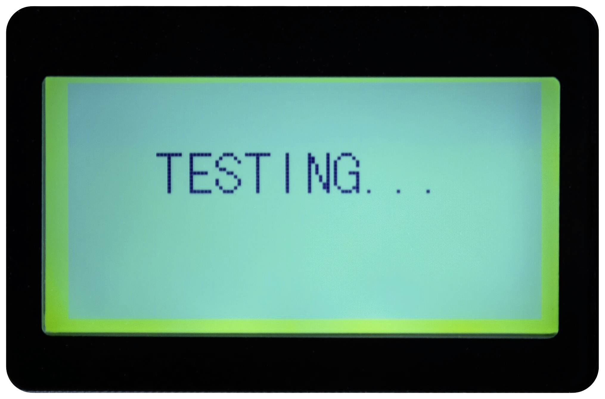 Vis "TESTING..." på skærmen