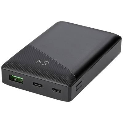 Deltaco - a nordic brand PB-C1000 Powerbank 10000 mAh LiPo USB-A, USB-C® Sort