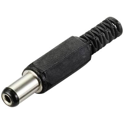 TRU COMPONENTS Lavspændingsstik Stik, lige 5.5 mm 2.1 mm 1 stk