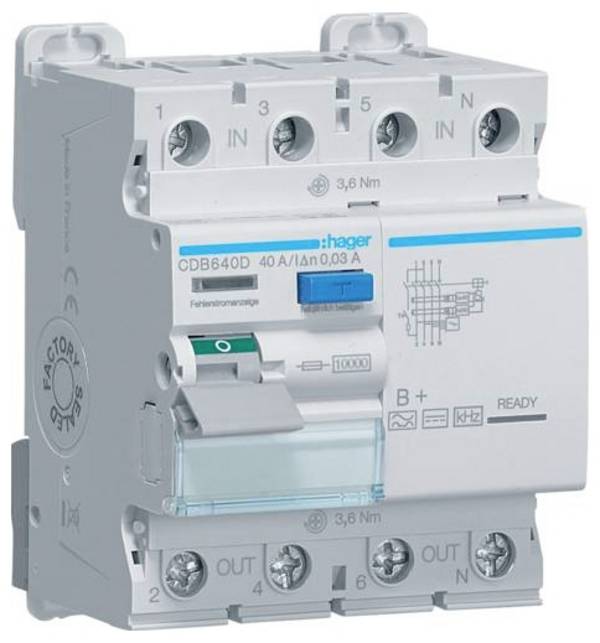 Hager CDB640D FI-sikkerhedsafbryder A 40 A 0.03 A