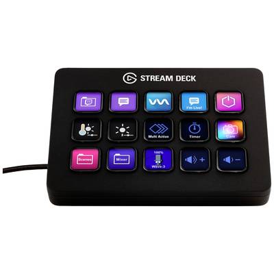 Elgato Stream Deck MK.2 Bredbånd Konsol til streaming, foto- og videoredigering Uden (styring via computer) Sort Belyst,