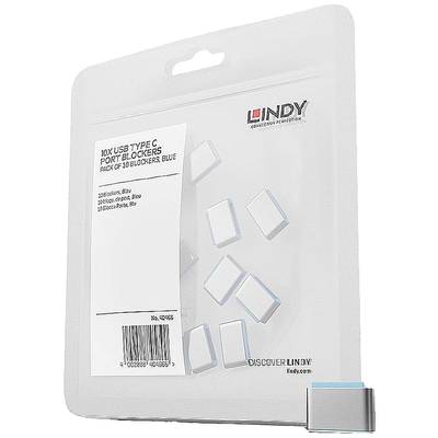 LINDY Lås til USB-C®-port Sæt med 10 stk. Blå uden nøgle