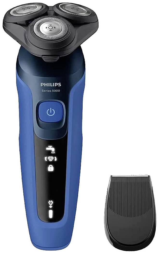 Philips Bodycare Shaver Series 5000, S5466 Wet & Dry Barbermaskine vaskbar Sort/blå-0