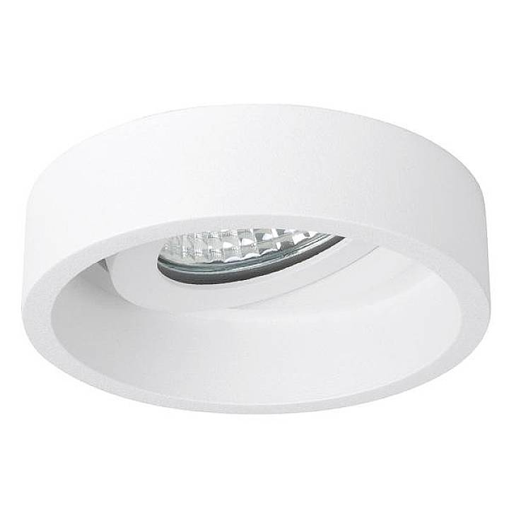 Hvid loftlampe i cylinderform med en GU10-spot, moderne og minimalistisk design.
