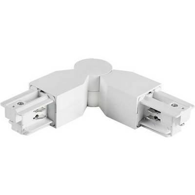 En hvid, treleddet, foldbar hjørnereolholder.