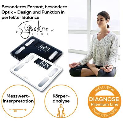Beurer BF 410 Signature Line Kropsanalysevægt digital Vejeområde=200 kg Sort