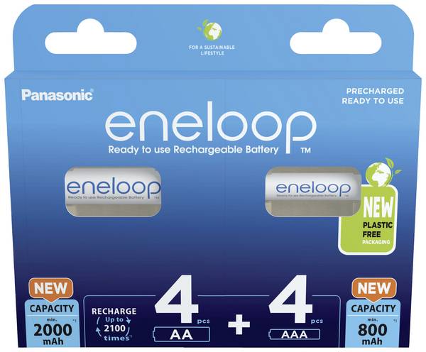 Panasonic Batterisæt Mikro, AA 8 stk