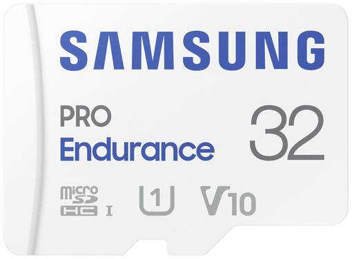Samsung PRO Endurance MicroSDHC-kort 32 GB Class 10, UHS-Class 1 4k-videounderstøttelse, inkl. SD-adapter, Stødsikker