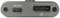 Enhedens bagside med tilslutninger: Til venstre USB-C-stik mærket 'DC/5V', til højre DisplayPort-stik mærket 'DP'.