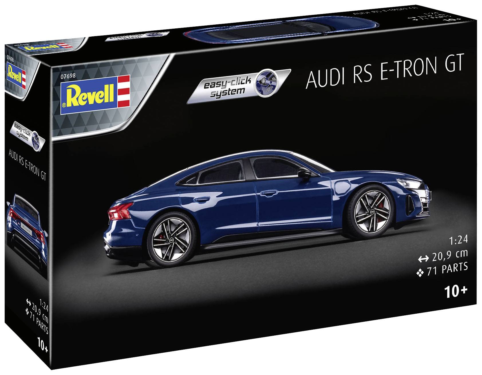 Modelbilsæt 'Audi RS e-tron GT' fra Revell, skala 1:24, længde 20,9 cm, 71 dele, egnet fra 10 år.