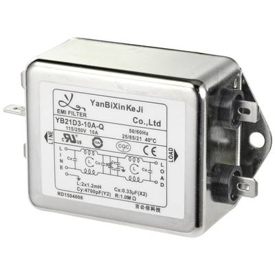 TRU COMPONENTS TC-10471948 Støjfilter 250 V/AC 10 A 1.2 mH (L x B x H) 75 x 51 x 37 mm 1 stk