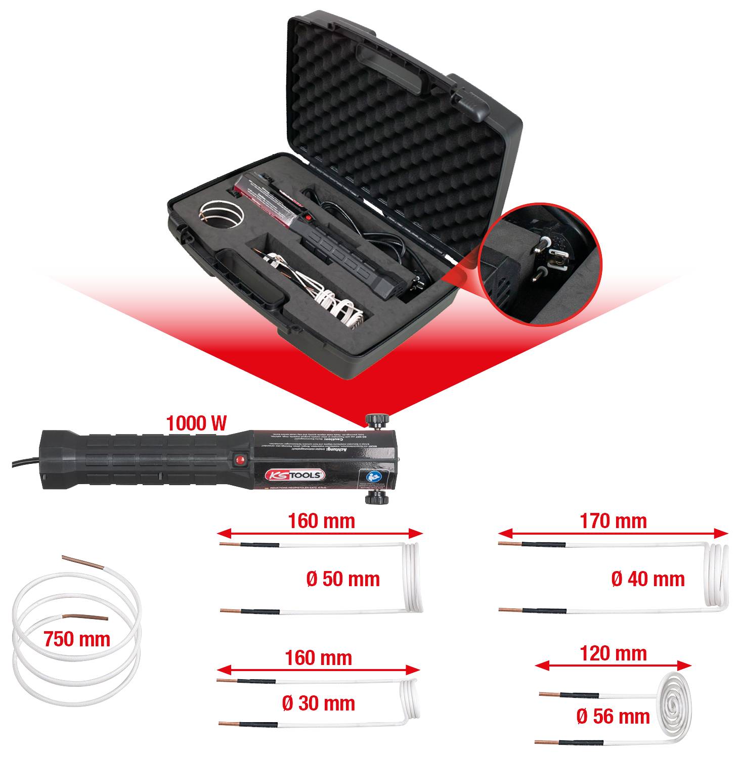 KS Tools 500.8480 KS TOOLS Induktionsvarmepistol 1000 W