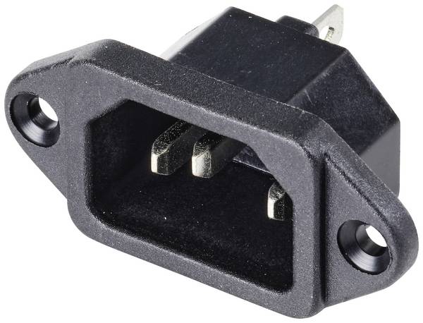 TRU COMPONENTS TC-10475840 IEC-stik C8 Stik, indbygning lodret Samlet poltal: 3 10 A Sort 1 stk