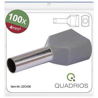 Quadrios 22C438 Tvillingekabelsko 4 mm² Delvist isoleret Grå 1 Set