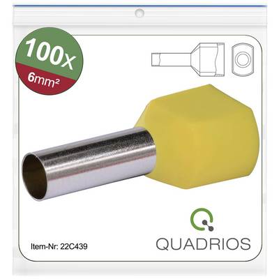 100x Kabelsko 6mm² med gul plastindsats. Fremstillet af Quadrios, varenummer 22C439.
