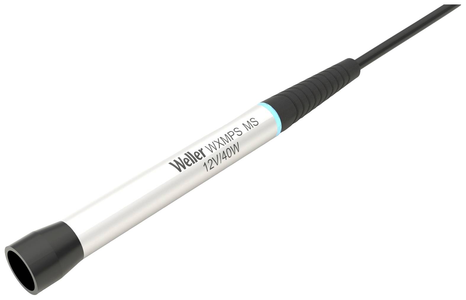 Loddekolbe Weller WXMP MS, modeltype '12V/40W', sort håndtag med sølvfarvet krop, velegnet til præcise loddeopgaver.