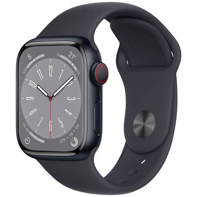   Apple  Watch Series 8  GPS + Cellular  41 mm  Aluminiumskabinet  Midnat  Sportsarmbånd  Midnat  
