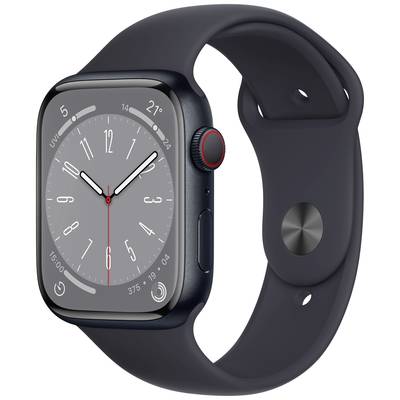   Apple  Watch Series 8  GPS + Cellular  45 mm  Aluminiumskabinet  Midnat  Sportsarmbånd  Midnat  