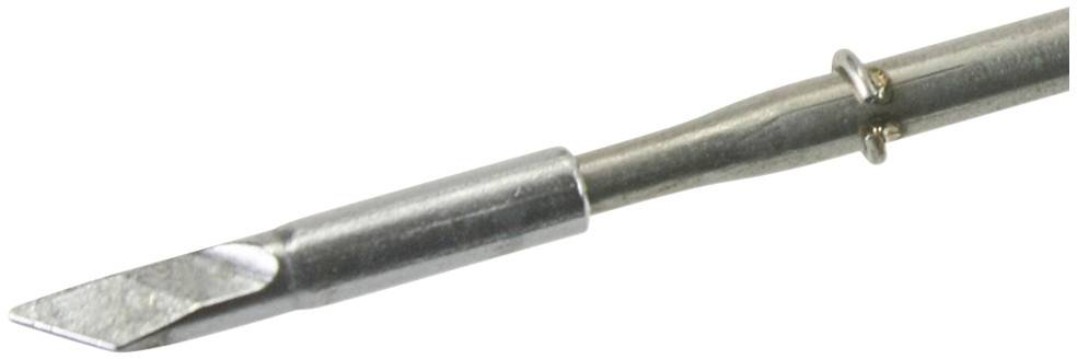 Stikforbindelsesben til elektriske forbindelser med fladt metalhovede og cylindrisk krop, egnet til præcisionsapplikationer.