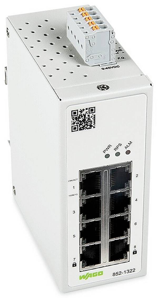 WAGO 852-1322 852-1322 Strømforsyning-switch   10 / 100 / 1000 MBit/s