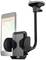 Smartphone-holder med sugekop og fleksibel arm. En mobiltelefon med navigations-app er fastgjort og viser et vejkort.