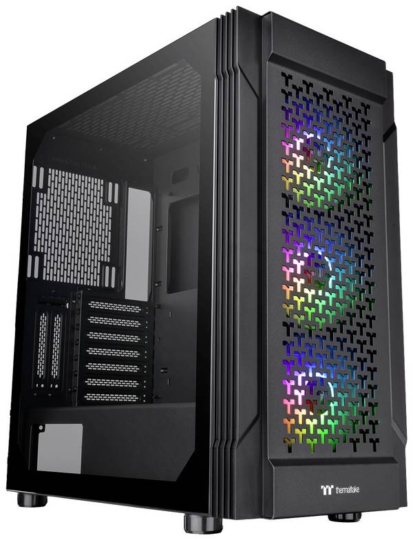 Thermaltake CA-1W2-00M1WN-01 Midi-tower PC-kabinet  Sort 3 forudinstallerede LED blæsere , LCS kompatibel , Siderude , Egnet til DIY vandkøling , Egnet til AIO vandkøling
