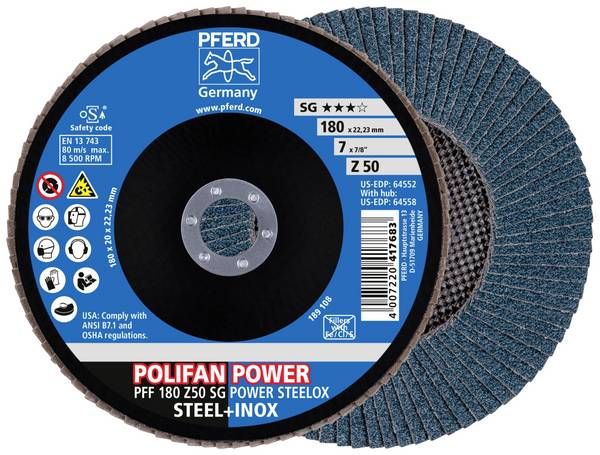 PFERD TOOLS 67685186 Metalskive til slibning Diameter 180 mm Kornstørrelse=50 10 stk