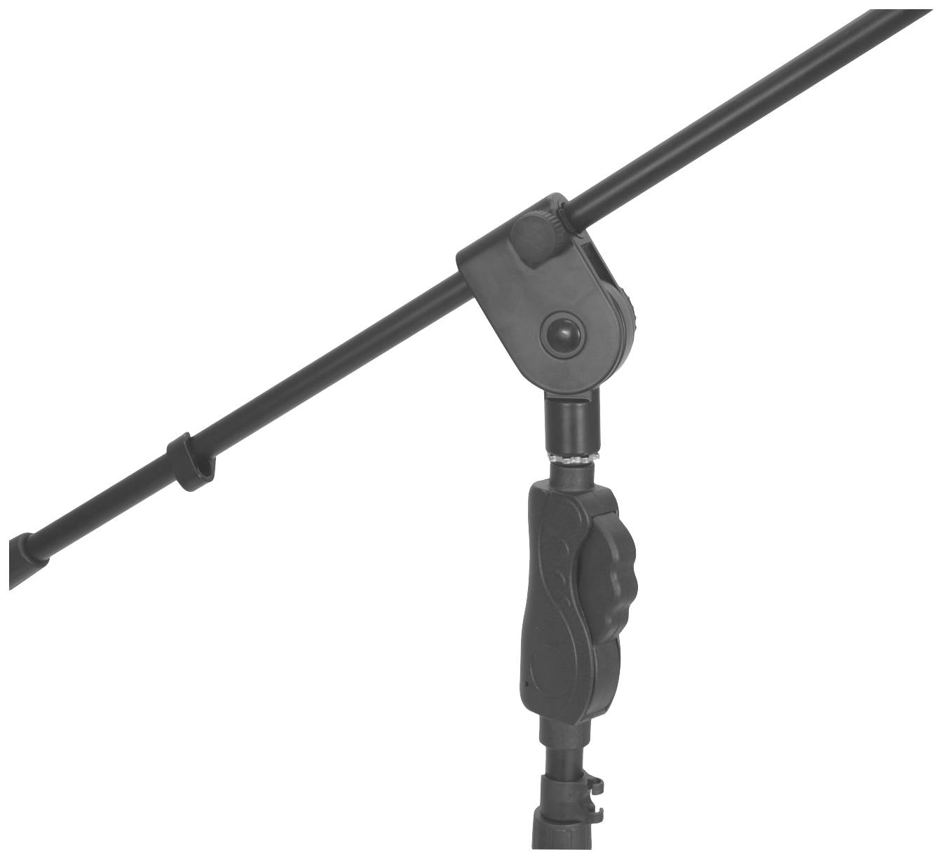 Mikrofonstativer med svingarm, justerbart. Perfekt til scene- og studieformål. Sort farve, robust design.
