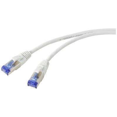To RJ45 Ethernet-kabler i hvid med blå stik.