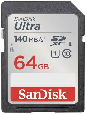 SanDisk SDXC Ultra 64GB (Class 10/UHS-I/140MB/s) SDHC-kort  64 GB UHS-Class 1 Vandtæt, Stødsikker