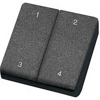 Et sort, rektangulært tastatur med tal fra 1 til 4, let forskudt placeret.
